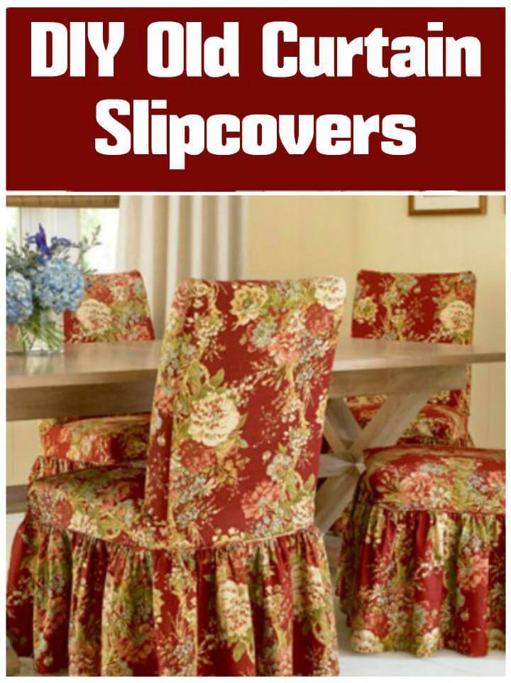 repurposed old curtain slipcovers